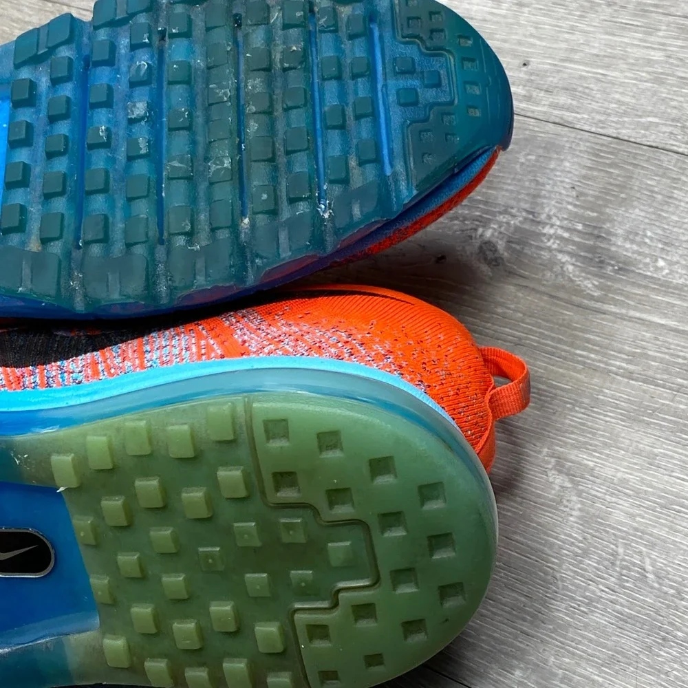 Nike Flyknit Max Running Shoes Mens 13 Orange Blue 620469-600 Air Max 1 of 2
